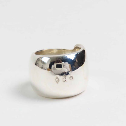 Chanel Vintage Logo Ring SV 925 Silver Size 10 Weight 18 g Ladies