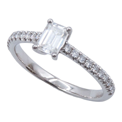 Tiffany & Co Forever Platinum Diamond Novo Emerald Cut Engagement Ring