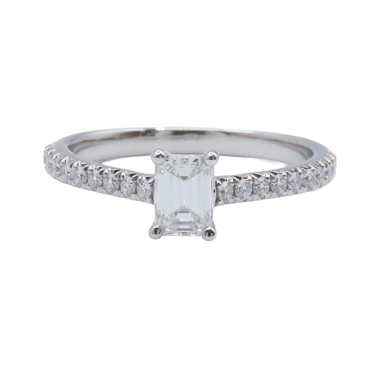 Tiffany & Co Forever Platinum Diamond Novo Emerald Cut Engagement Ring — view 2