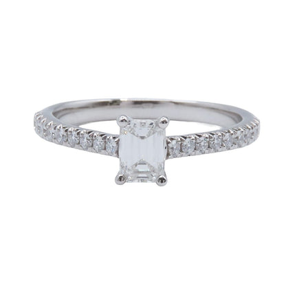 Tiffany & Co Forever Platinum Diamond Novo Emerald Cut Engagement Ring — view 2