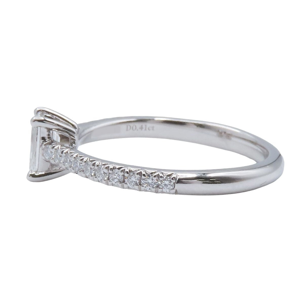 Tiffany & Co Forever Platinum Diamond Novo Emerald Cut Engagement Ring — view 4
