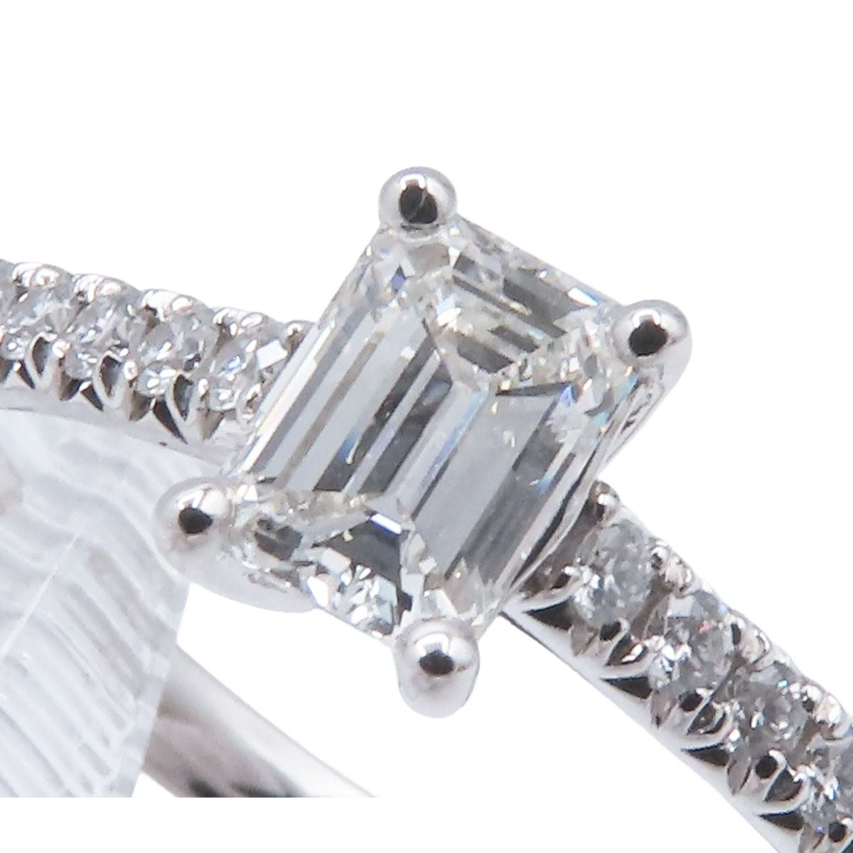 Tiffany & Co Forever Platinum Diamond Novo Emerald Cut Engagement Ring — view 6