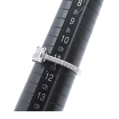 Tiffany & Co Forever Platinum Diamond Novo Emerald Cut Engagement Ring — view 8