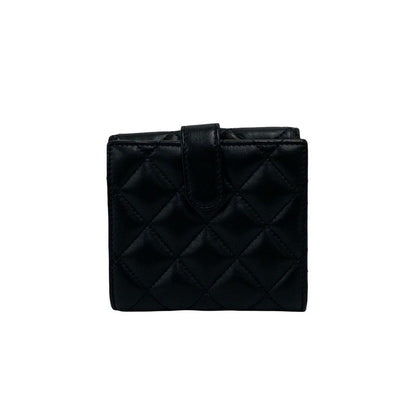 Chanel With Card Quilted CC Logo Lambskin Bifold Wallet Black — view 2