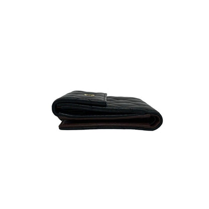 Chanel With Card Quilted CC Logo Lambskin Bifold Wallet Black — view 5