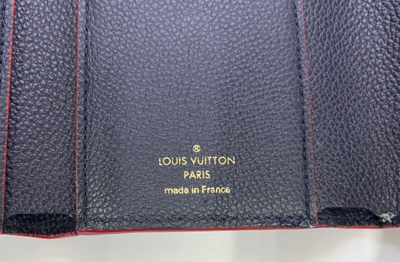 Louis Vuitton Wallet Monogram Empreinte Trifold Wallet Navy Leather M64577
