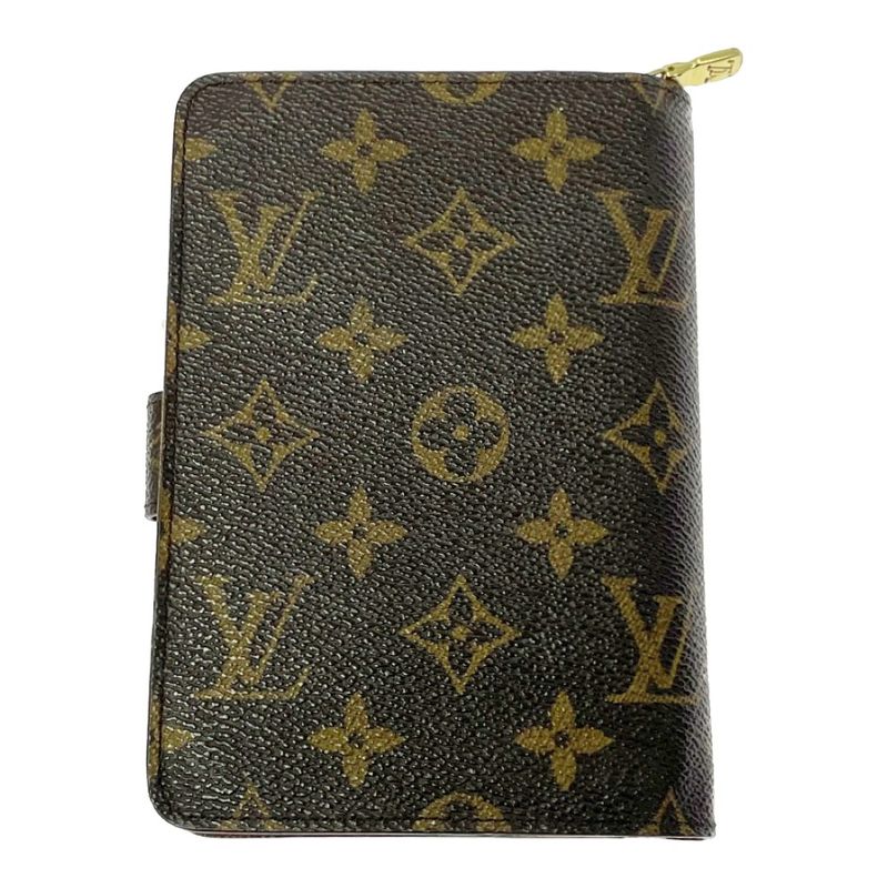 Louis Vuitton M61207 Monogram PVC Porte Papier Zip Bifold Wallet Brown 302785
