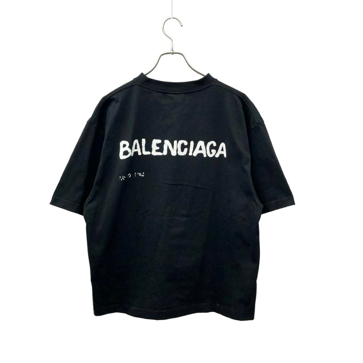 Balenciaga Short Sleeve T-Shirt Hand Drawn Logo Large black — view 2