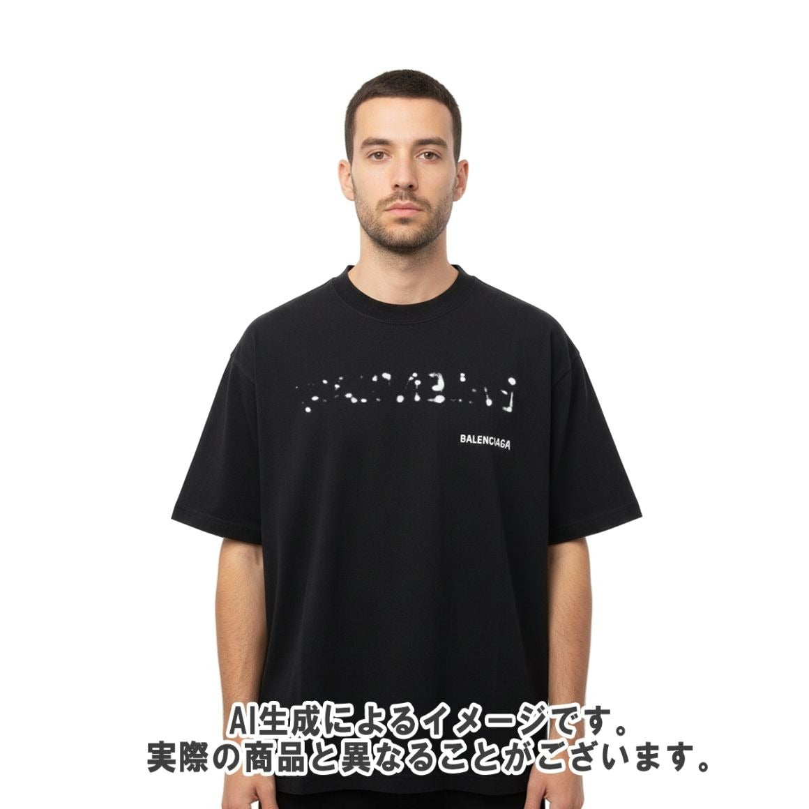 Balenciaga Short Sleeve T-Shirt Hand Drawn Logo Large black — view 10