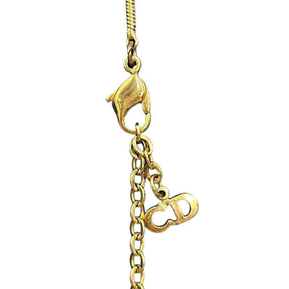 Christian DIOR Necklace Metal Vintage Gold Plated Snake Chain Gold