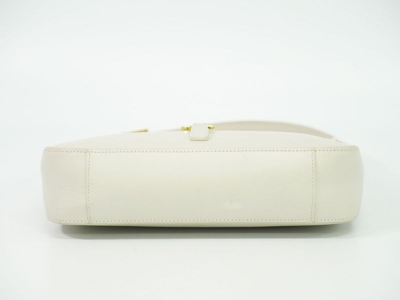 Authentic Saint Laurent Le Saint Cassette Shoulder Bag Leather Ivory 657228 Bag