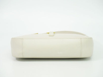 Authentic Saint Laurent Le Saint Cassette Shoulder Bag Leather Ivory 657228 Bag