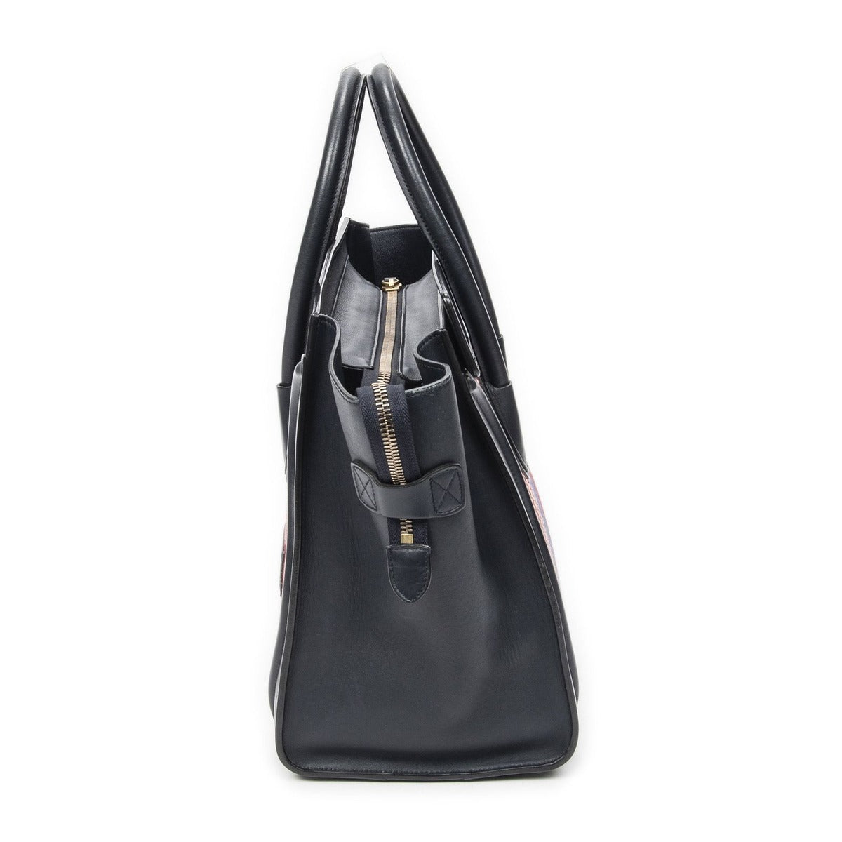 Celine Mini Luggage Navy Red White Calfskin Leather — view 3