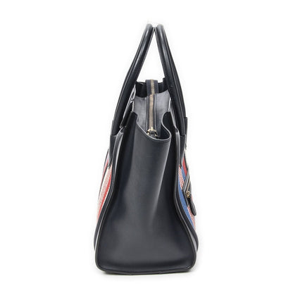 Celine Mini Luggage Navy Red White Calfskin Leather — view 4