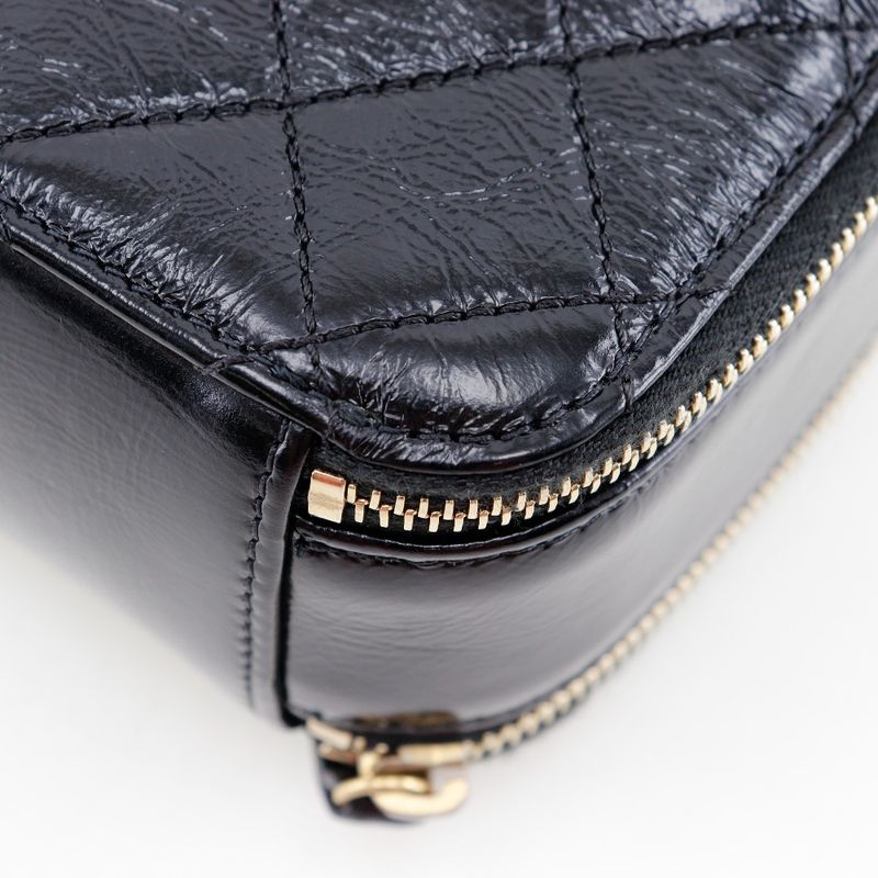 Chanel Mini Handbag Matelasse 2WAY Shoulder Lambskin Black Ladies Handbag