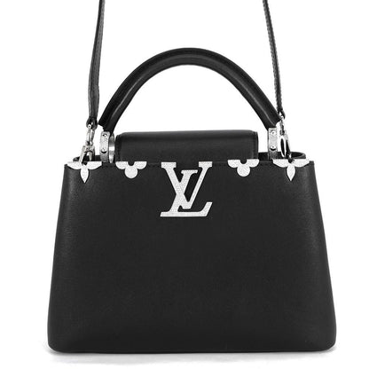 Louis Vuitton Handbag Smooth Scarf Leather Swarovski Capucines BB 2-Way Noir Black