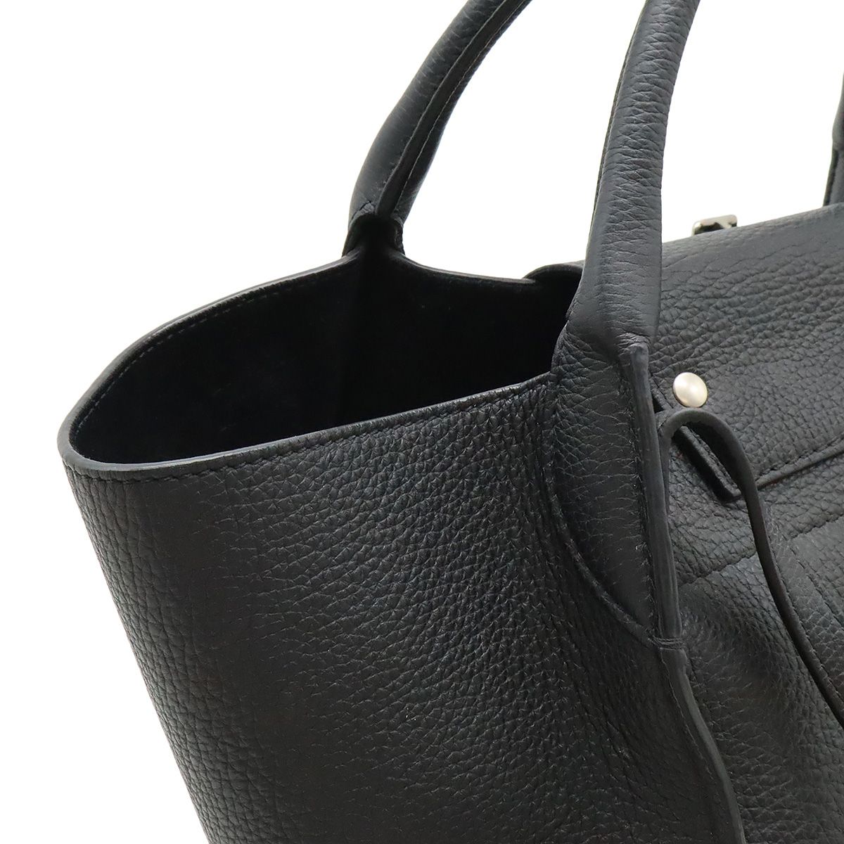 Celine Big Bag Small Handbag 2WAY Shoulder Bag Crossbody Leather Black Black