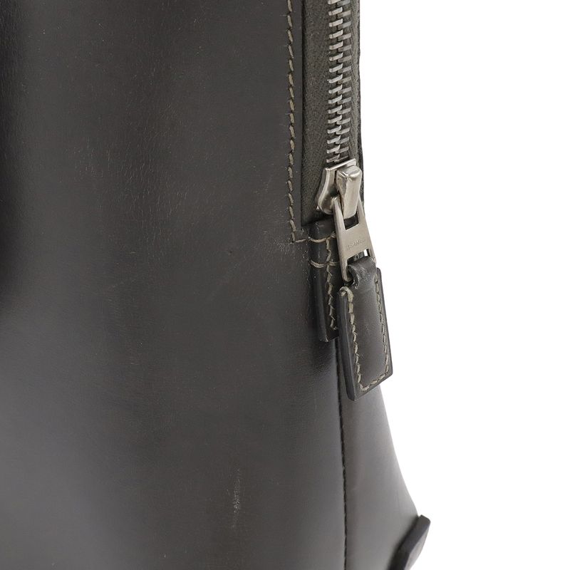 Hermes Escapada Tote Handbag Box Calf Leather Dark Grey Silver Hardware