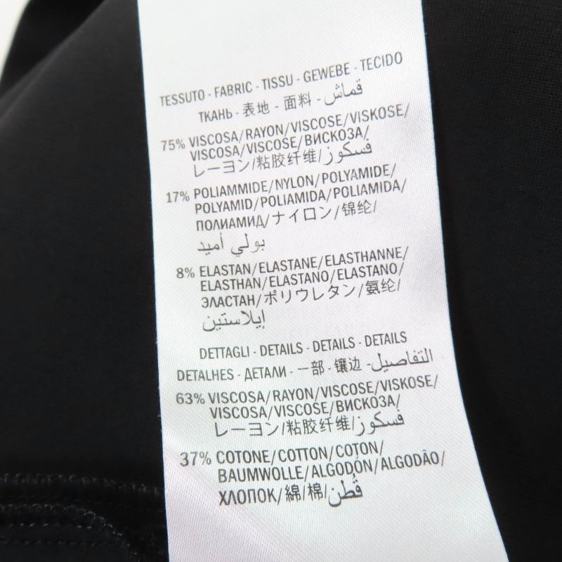 Gucci 501488 Jersey V-neck Dress With Interlocking G Pearls Black XS Made In