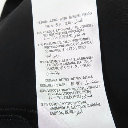 Gucci 501488 Jersey V-neck Dress With Interlocking G Pearls Black XS Made In