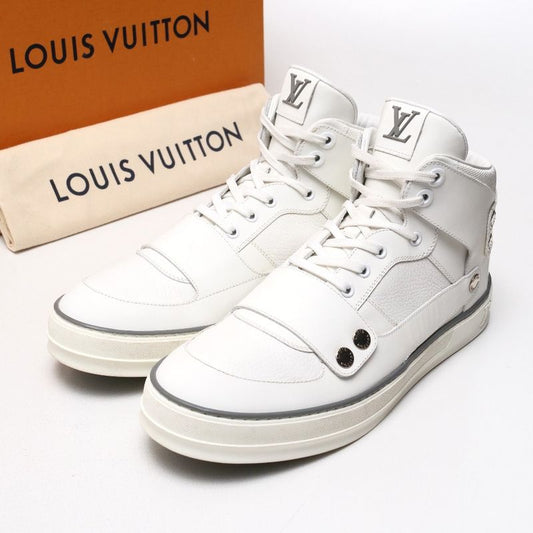 Louis Vuitton Sneakers Size 7 1 2 High Cut Leather Sneakers LV Logo Shoes Made