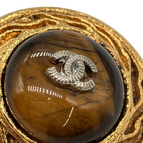 Chanel Earrings Coco Mark Gold Plated With Comet Gold