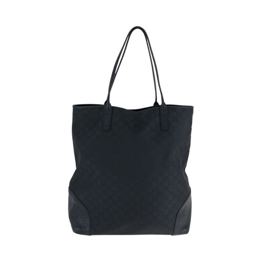 Gucci Black Gold Hardware Nylon Tote Handbag