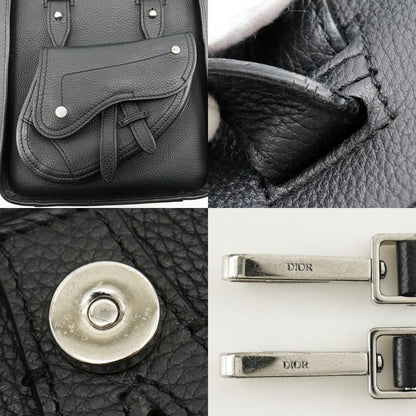 [dior] Christian Dior Saddle Mini Tote 2WAY Shoulder Bag Calf Black Ladies