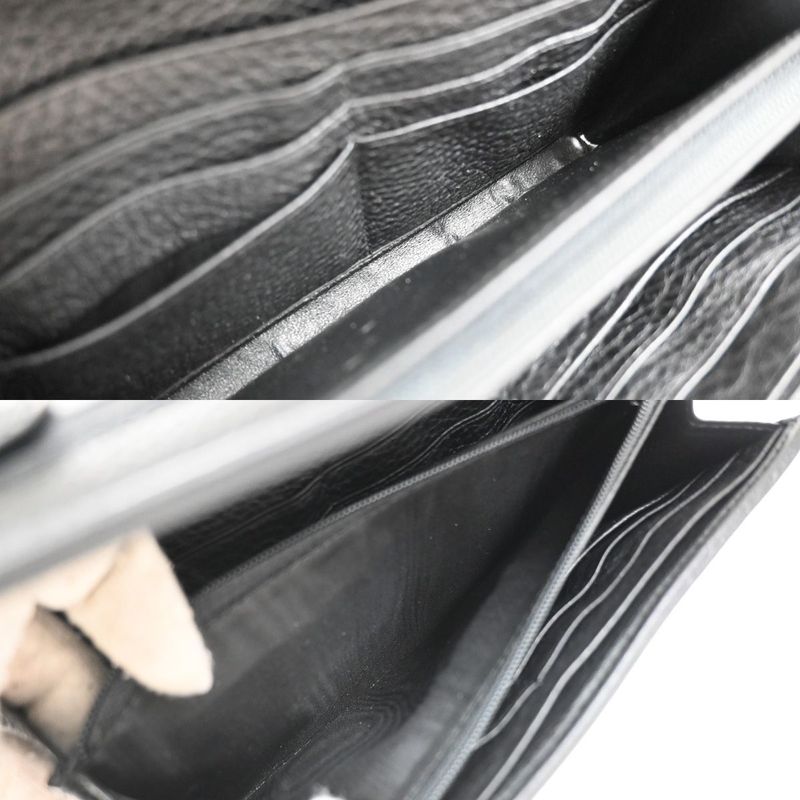 Gucci Long Wallet Fold Wallet Leather Black 65kb005
