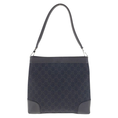 Gucci Dark Brown Silver Hardware GG Canvas Leather Shoulder Bag