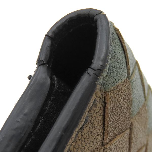 Bottega Veneta Long Wallet Intrecciato Leather Black X Brown X Khaki Black