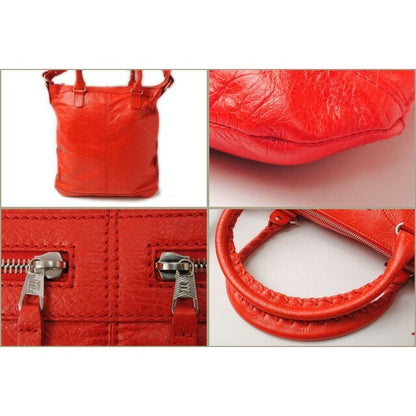 Balenciaga Tote Shoulder Bag Classic Red Silver Hardware D94 J4 — view 3