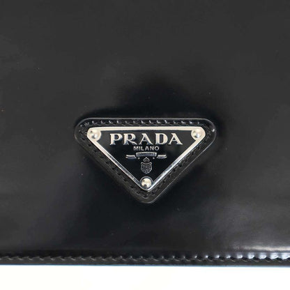 Prada Brushed Leather Shoulder Bag Black