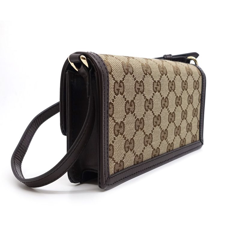 Gucci Le Che Mini Shoulder Bag 790038 GG Canvas Beige Brown Gold