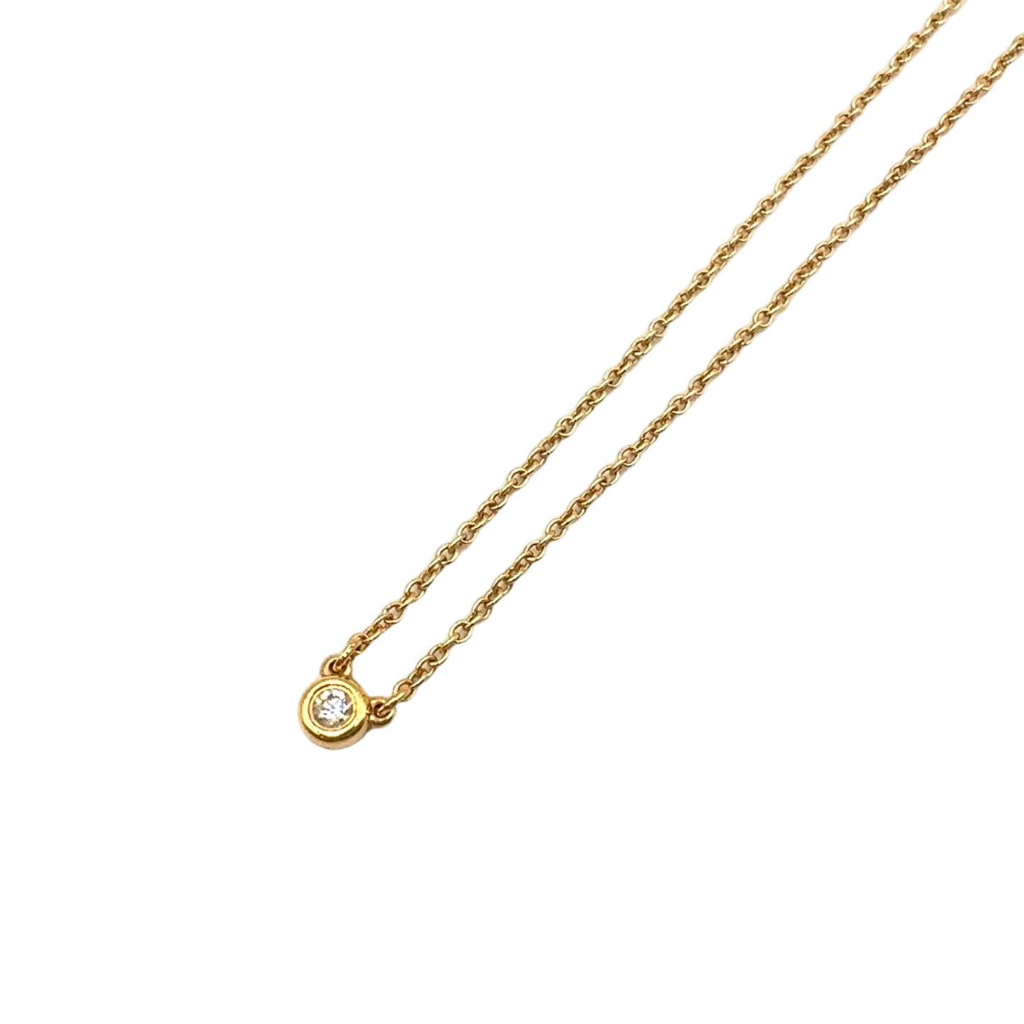 Tiffany & Co Diamond by the Yard Single Yellow Gold Clear Necklace