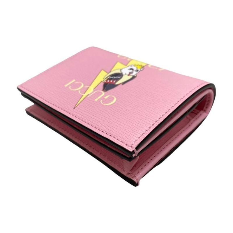 Gucci Bifold Wallet Bananya Collaboration 701009 Leather Pink Blue Yellow Gucci