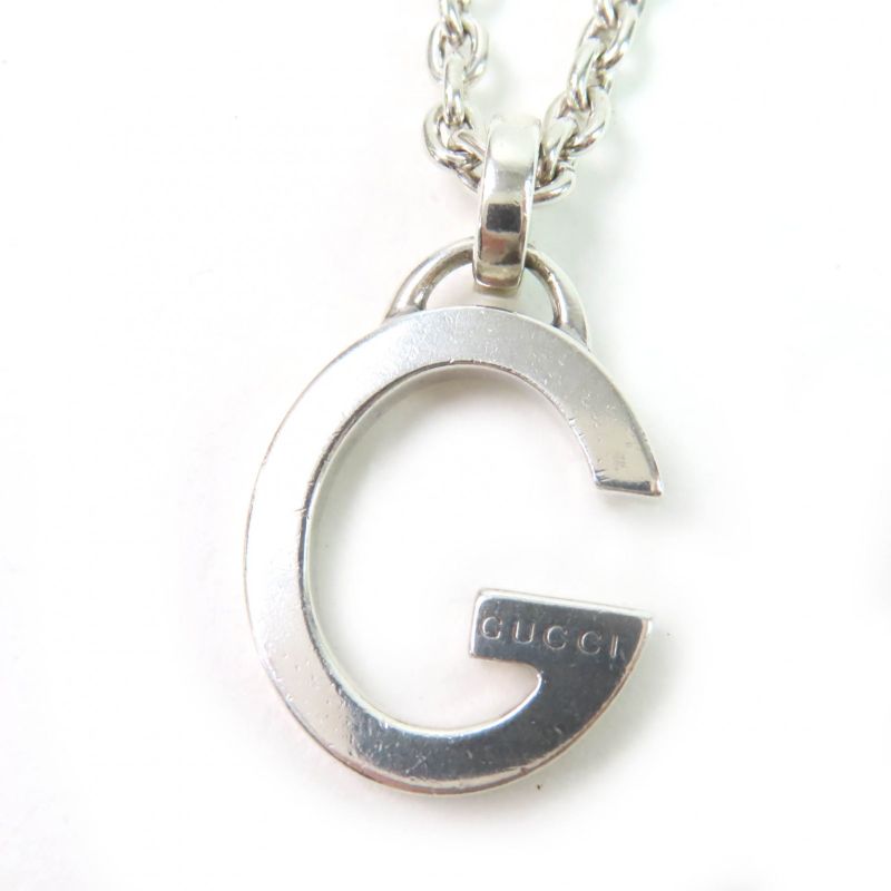 Gucci 233936 G Logo Pendant Necklace Accessory Ag925 Silver Made