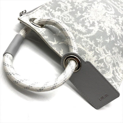 Dior Rope Strap Canvas Clutch Gray