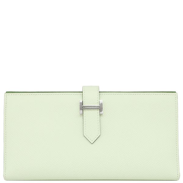 Hermes Long Wallet Bearn Souffle Verso Vaux Epson Vert Fizz X Vert Yucca Silver