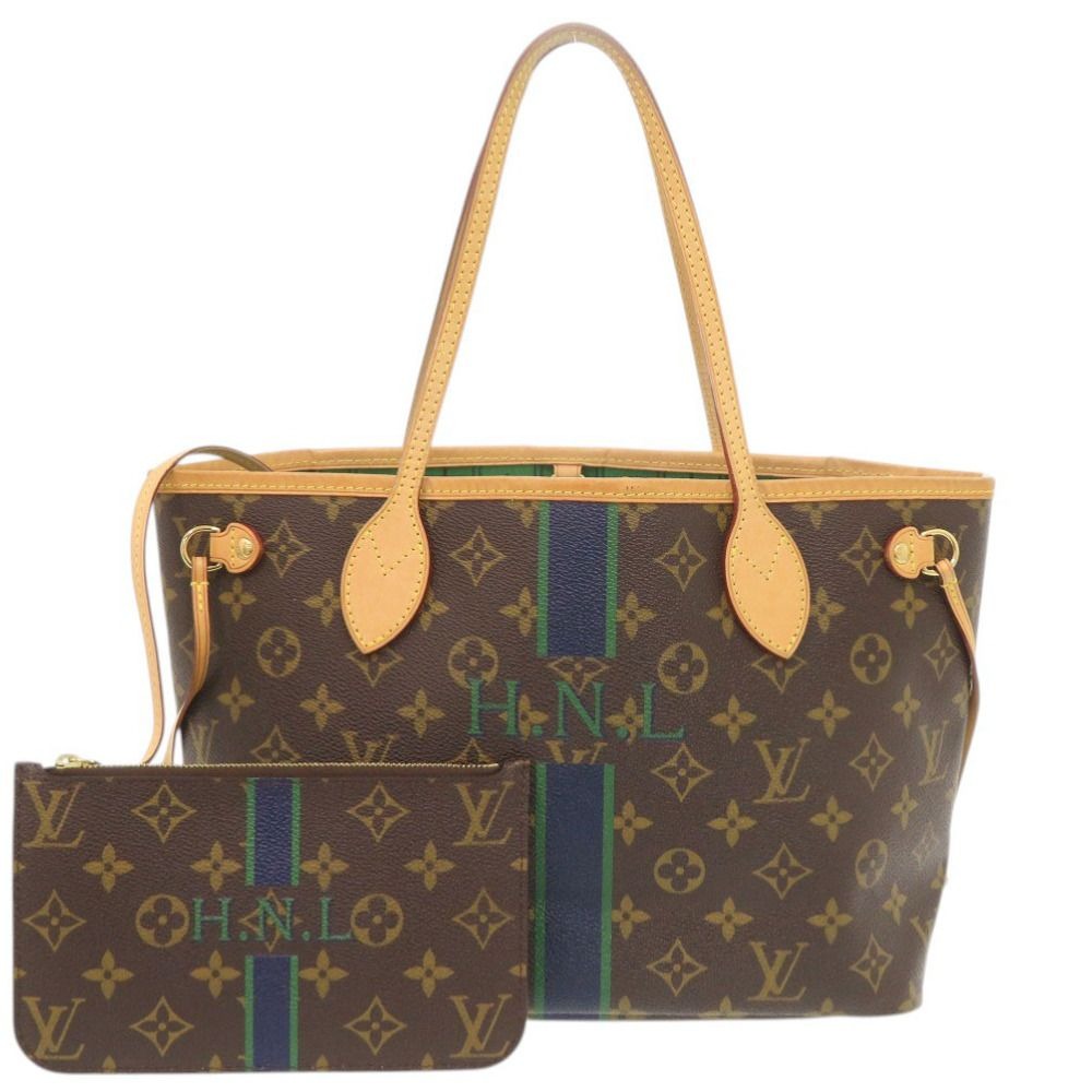 Louis Vuitton Neverfull PM Pouch Monogram Green Tote
