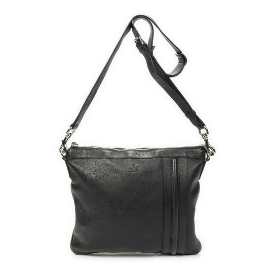 Gucci Large Flap Messenger Black Grain Calfskin Leather