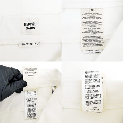 Hermes Pants White Size 38 Cotton Polyurethane Women's Apparel Women's