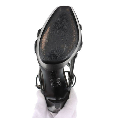 Gucci Leather Sandals Women's 34 1 2 241464 Black Made In Italy