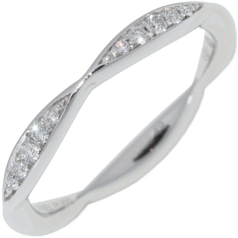 Chanel Ring Pt950 10P Diamonds (approx 008ct) Camellia Collection Half Eternity