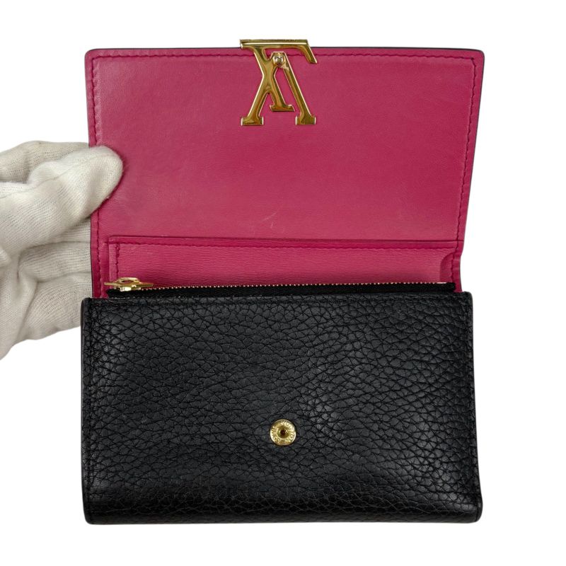 Louis Vuitton Trifold Wallet Portefeuille Capucines Black Taurillon