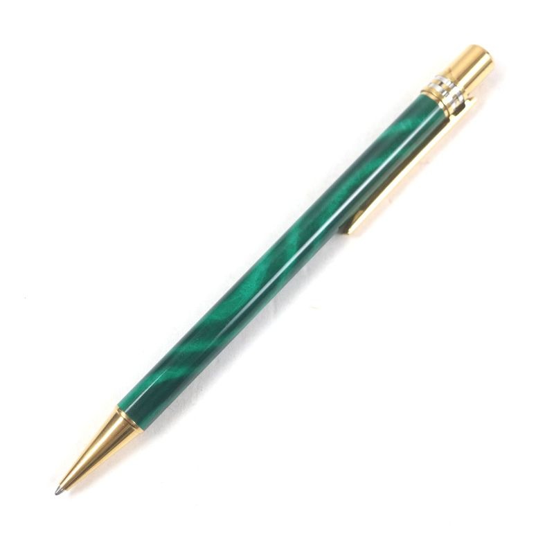 Cartier Panthere Malachite Douvre C Marble Pattern Twist Ballpoint Pen Green