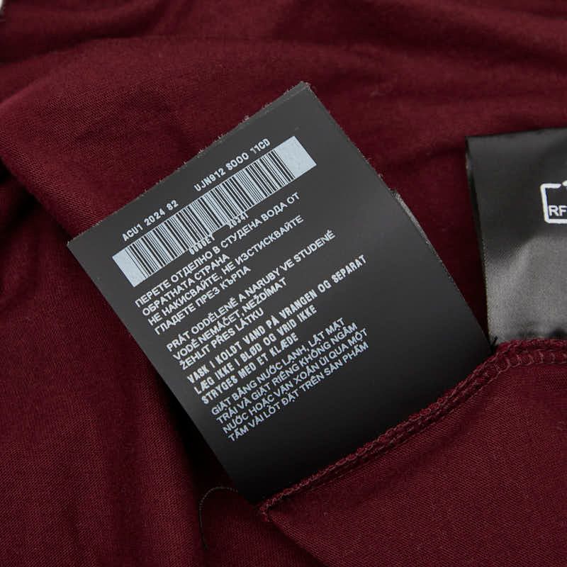 Prada 25SS Triangle Logo Short Sleeve T-shirt Size: S Ujn912 Bordeaux Wine Red
