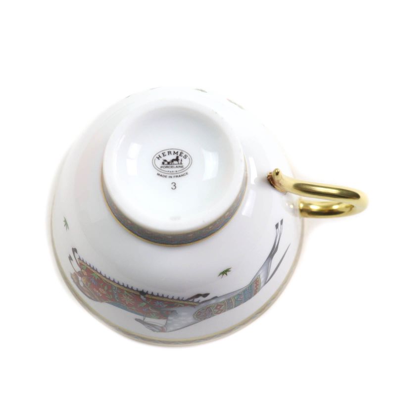 Hermes Chevaldrian Horse Tea Cup And Saucer Set Of 2 Tableware Multi With Box