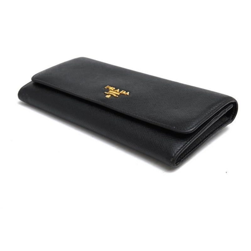 Prada Long Wallet Women Leather Black 1 M1132 Saffiano — view 3