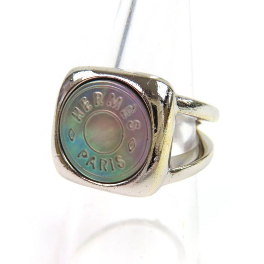 Hermes Serie Shell Accessories Ring・ring Silver Aurora Color 55